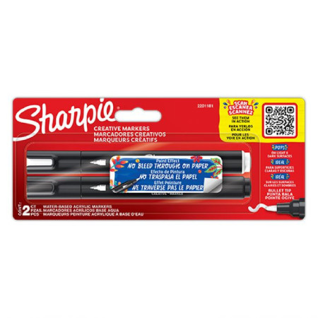 Sharpie Acrylic Creative Marker - Bullet Point - Assorted (Blister of 2)